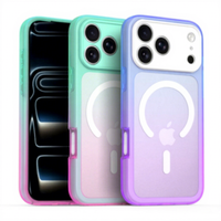 Coque pour iPhone 18 17 Pro Max, dégradé bicolore, givrée translucide, magnétique, compatible hybride PC TPU, antichoc, fine et ajustée