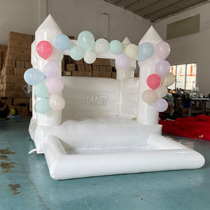 Mini Castillo de gorila inflable, <span class=keywords><strong>casa</strong></span> de rebote inflable blanca con piscina de bolas - Product Image 3