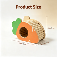 Cachette en bois pour hamster en forme de carotte, maisonnette pour petits animaux, jouet à mâcher, accessoire de cage pour hamster syrien, hamster nain, gerbille, souris, OEM personnalisé