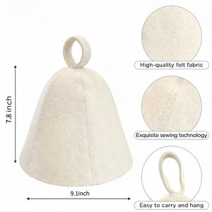 Gorro de Sauna de Fieltro de Lana 100% Natural con Logotipo Personalizado Bordado, 3mm+ de Grosor, Resistente al Calor, Gorro Ruso de Banya para Spa y Sauna, Venta al Por Mayor - Product Image 2