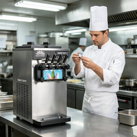 Machine à gaufres et à crème glacée électrique multifonctionnelle automatique à double mode de fonctionnement pour les magasins de desserts, solution tout-en-un