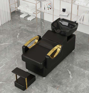 Wholesale Modern Hair Salon Shampoo <b>Bed</b> Manufacturer's Custom Ceramic Basin Semi-Reclining Head Therapy Barber Shop Washing <b>Bed</b> - Product Image 1