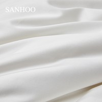 SANHOO Premium Logo personnalisé personnalisé blanc Polyester 60S Double King Sizes 4 pièces Ensemble de draps de literie