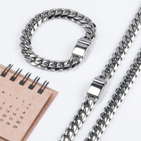 Perlengkapan Grosir 2022 Cina Rantai Kalung Cuban Link Lapis Emas Saudi 18k Bahan Stainless Steel untuk Pria Wanita