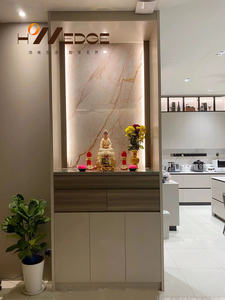 خزانة بودا عصرية بإله الثروة ، خزانة تخزين ذات سعة كبيرة ، تصميم من الخشب المقاوم للصدأ للأثاث - Product Image 6