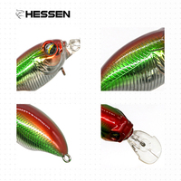 Leurre OEM Hessen 38mm 5.3g Minnow Jerkbait Flottant à Lame Courte et Longue, Profil Chubby, Lancer Longue Distance, pour Saumon en Eau Salée