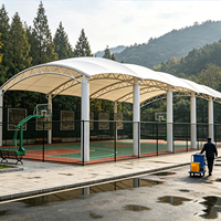 Structure de toit moderne en double treillis avec membrane PVDF, imperméable, ignifuge et résistante au vent, pour tentes, garages, abris et stades sportifs