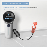 Adaptateur de prise mâle de type 2 pour borne de recharge de véhicule électrique vers prise CEE rouge 220V 380V AC 22KW 11KW pour l'alimentation des appareils électriques