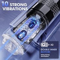 Masturbateur Masculin Électrique à Écran LCD avec Manchon Texturé 3D, Télescopique, Vibrant, Poussant et Automatique – Godet de Masturbation pour Hommes