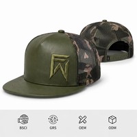 Casquette de baseball en gros personnalisée avec broderie 3D, motif camouflage, 7 panneaux, visière plate, snapback, casquette trucker en maille, haute qualité, directement de l'usine