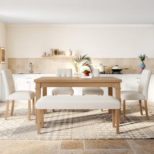 Juego de Comedor Moderno de 6 Piezas, Mesa de Cocina Rectangular con 4 Sillas Tapizadas y Banco, Ideal para Comedor y Sala de Estar - Product Image 6