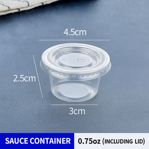 Vente en gros Tasse à sauce jetable ronde en plastique épaissie Assaisonnement Sauce à tremper Boîte d'emballage à emporter Petite boîte à lunch - Product Image 5