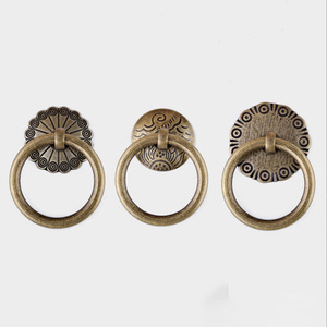 Chinese Antique Brass Handles Pulls Wooden Box <strong>Chest</strong> Pull Rings Classic Cabinet Medicine Cabinet <strong>Drawer</strong> <strong>Knobs</strong> - Product Image 1