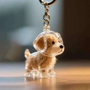 Llavero de recuerdo para pelo de mascotas, impermeable, transparente, para perros, gatos y animales pequeños, cápsula de almacenamiento conmemorativa de pelo, llavero de acrílico - Product Image 6