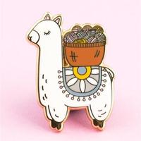Conception gratuite conception personnalisée Logo mode populaire bel Animal ferme broche pas de drame lama dos carte métal émail broche