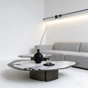 <span class=keywords><strong>Table</strong></span> <span class=keywords><strong>basse</strong></span> moderne en marbre de luxe léger avec structure métallique durable, meuble décoratif haut de gamme pour salon - Product Image 3