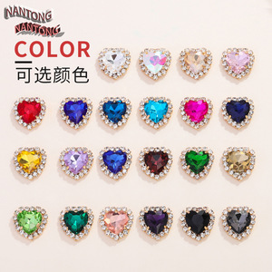 Clous en strass en forme de cœur NANTONG, embellissements en cristal de verre pour vêtements DIY, robes de mariée, accessoires de loisirs créatifs - Product Image 2