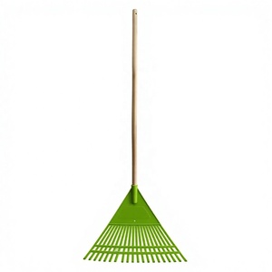 Râteau à feuilles en plastique vert <span class=keywords><strong>de</strong></span> haute qualité Yapu avec manche en bois 40x54cm 22 dents - Product Image 1