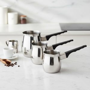Ensembles de casseroles en gros 24oz/12oz/6oz Réchaud de table <span class=keywords><strong>Pot</strong></span> à lait et à beurre <span class=keywords><strong>Pot</strong></span> arabe en acier inoxydable Cafetière turque - Product Image 1