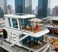 Maison Capsule Spatiale Préfabriquée en Panneaux Sandwich d'Acier Étanche, Mini-Maison pour Villa ou Magasin, Vente en Gros Direct Usine