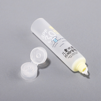 Tube cosmétique personnalisé semi-transparent givré de 20 ml pour les gouttes bronzantes liquides, tube à presser en PE