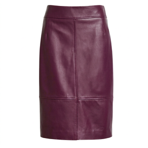 2024 Custom Plus Size Women's Genuine Leather Natural Waist Lace Casual Breathable Mini Knitted Solid Pattern Pleated <b>Skirt</b> High - Product Image 1