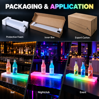 Étagère de présentation de bouteilles en acrylique LED personnalisée, comptoir de bar éclairé par lumière RGB, présentoir de bouteilles pour événements en boîte de nuit, OEM