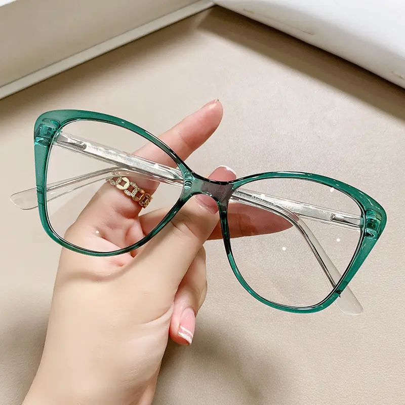 2023 Nieuwe Mode Europa En Amerika Vrouwen Tr90 Cat Eye Optische Monturen Brillen Brillen Voor Dames 2024