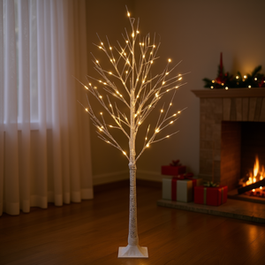 Árbol de Navidad Artificial con Copos de Nieve, 4 Pies, 48 LED, Luz Cálida, Decoración Interior, Base Reutilizable, Material Plástico - Product Image 2