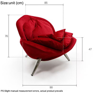Luxury Leisure Single <b>Sofa</b> Modern Multi-layer <b>Lounge</b> Chair Shaped Rose-petal-chair Home Office Beautiful Velvet <b>Lounge</b> Chair - Product Image 6