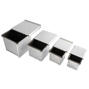 Moule <span class=keywords><strong>à</strong></span> pain facile <span class=keywords><strong>à</strong></span> nettoyer accessoires pour la maison <span class=keywords><strong>avec</strong></span> <span class=keywords><strong>couvercle</strong></span> en alliage d'aluminium revêtement de cuisson carré antiadhésif Mini outil cuisine Toast Box - Product Image 2