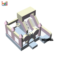 Château gonflable rose commercial avec toboggan, combo de saut scintillant pour enfants, maison de saut gonflable pour parc d'attractions