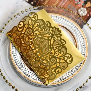 Nuovo stile di lusso 3D Pop up di nozze sposa biglietti di auguri di carta piegata modello stampato <span class=keywords><strong>invito</strong></span> a nozze carta oro - Product Image 5