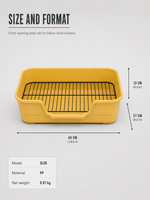 Toilette pour chien à ouverture frontale, bac à litière pour animaux de compagnie en PP, design profond avec grille en fer pour petits chiens et chiots