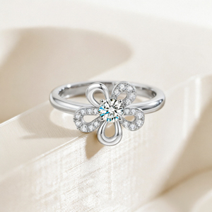 925 Sterling Silver Christian Engagement <b>Ring</b> Rhodium Plated 3A Cubic Zircon Flower Design Elegant Gift for Women Party Occasion - Product Image 4