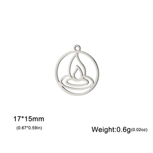 Hot Bán Thép Không Gỉ Lửa Yếu Tố Quyến Rũ Hollow out Lửa Yếu Tố Mặt Dây Chuyền Vàng Màu Phụ Kiện Quà Tặng Cho Vòng Cổ Vòng Đeo Tay - Product Image 6