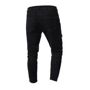 Pantalon en <span class=keywords><strong>jean</strong></span> pour homme Pantalon de motard Streetwear à petits pieds Pantalon en <span class=keywords><strong>jean</strong></span> skinny de marque - Product Image 2