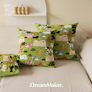 หมอนอิงรูปสุนัขการ์ตูน Slow Down ทรงสี่เหลี่ยม ปลอกถอดซักได้ ไส้ใยฝ้าย PP หมอนตกแต่งลายสัตว์น่ารัก - Product Image 2