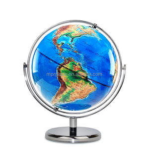 Carte du <span class=keywords><strong>monde</strong></span> physique support en métal brillant Globe bureau décorer Globo Tierra Mapa - Product Image 1