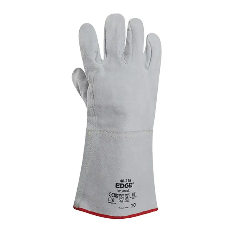 Welding Gloves En 388 Yellow Cow Leather Heavy Duty Cow Leather Safety Cuff Welding Gloves Work Gloves