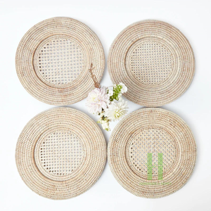 Mantel Individual de ratán de jacinto de agua cuadrado ecológico bohemio y placa de cargador para Decoración de mesa Vietnam HNH Craft - Product Image 5