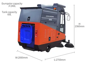 Máquina rotativa de limpieza de suelos con escoba, barredora de calle cerrada para áreas al aire libre con garantía, a la venta, a la venta, al por mayor