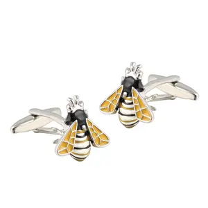 Personalized Paint Bee Silver Plated Cufflinks