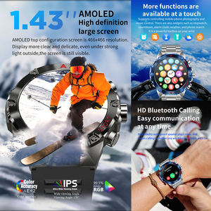 Bán Buôn 1.43 Inch Amoled Thông Minh Đồng Hồ Cho Phụ Nữ Người Đàn Ông Bt Cuộc Gọi IP67 Sức Khỏe Không Thấm Nước Màn Hình Tập Thể Dục Vòng Đeo Tay Với Đa Dials - Product Image 3