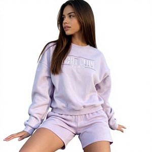 Sweat-shirt d'hiver en molleton de coton de haute qualité pour femme, broderie 3D, col rond, épaules tombantes, personnalisé, décontracté, écologique - Product Image 4