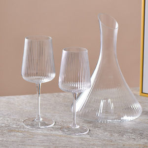 Different Design Elegant Lead Free Ribbed <strong>Crystal</strong> Drinking Glassware Champagne Flute Wine <strong>Glass</strong> <strong>Set</strong> - Product Image 6
