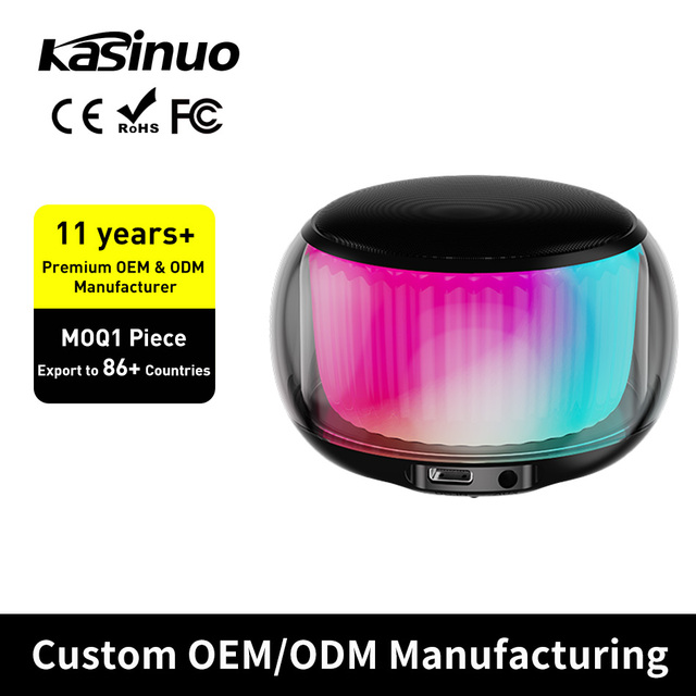 Colorful LED Wireless for 5.0 Speaker with Aux Input Battery Powered RGB Flashing Light 52mm Horn for Indoor Outdoor Use