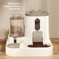 Distributeur automatique d'eau et de nourriture pour chat en forme de bouteille en plastique écologique 2-en-1 pour animaux de compagnie
