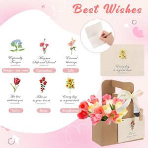 Cadeau Fête des Mères : Porte-boissons 2 tasses avec poignée, ensemble de mousse florale, support porte-café en kraft, mousse florale, carte cadeau, marron floral - Product Image 4