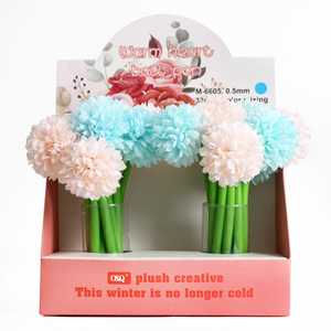 O & Q Nhà Sản Xuất Bán Buôn <span class=keywords><strong>0.5Mm</strong></span> Sinh Thái Nhựa Sang Trọng Gel Bút Màu Xanh Mực Shasta Daisy Hoa Thiết Kế Biểu Tượng Tùy Chỉnh Khuyến Mại Quà Tặng Bút - Product Image 5